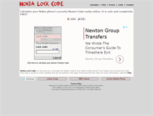 Tablet Screenshot of nokialockcode.com